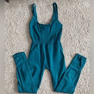 FP Movement by Free People Back it Up Jumpsuit Onesie XS/S Pacific Blue Green